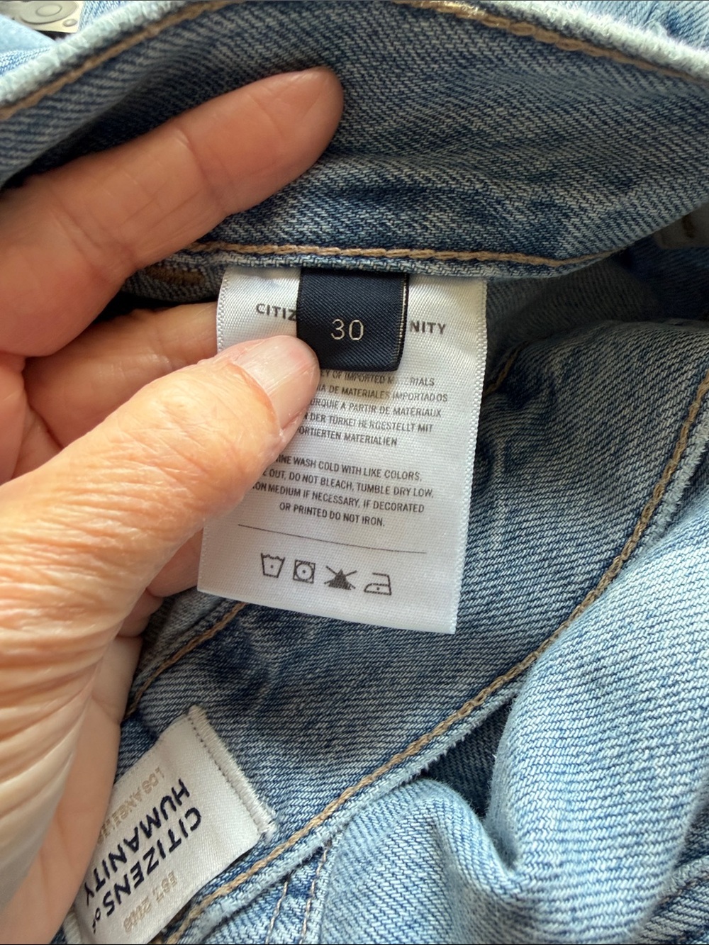 CITIZENS OF HUMANITY Marcelle Low Rise Cargo Jeans Blue Designer Sz 30 - Picture 13 of 16
